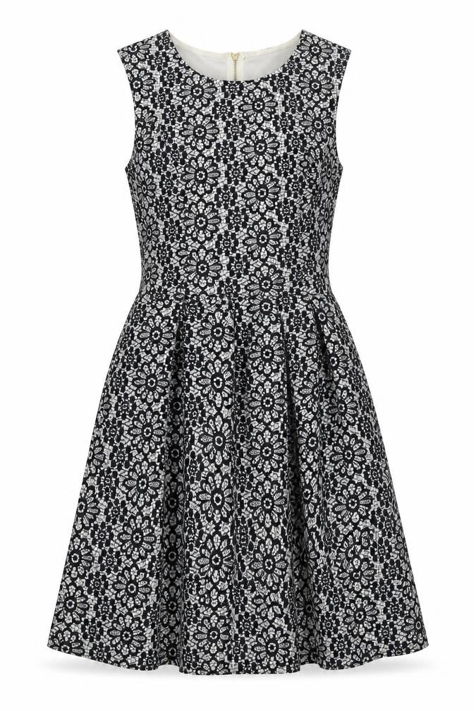 Warehouse Womens Black A-Line Floral Dress, Size 10