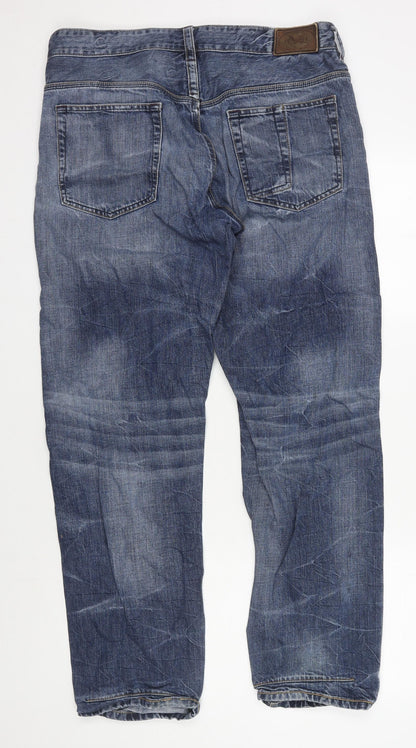 FCUK Men's Blue Straight Denim Jeans, Size M