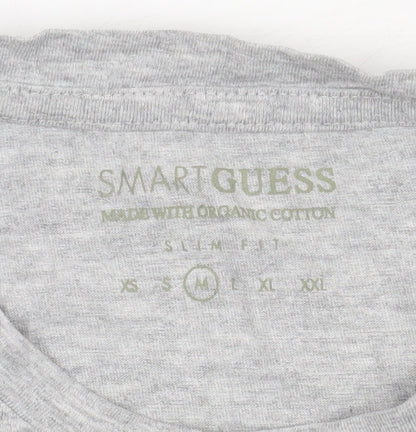 Smart Guess Men's Grey T-Shirt, Medium, Slim Fit