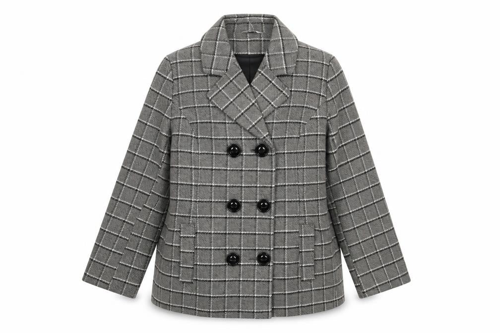 Womens UK Size 12 Classic Grey Pea Coat