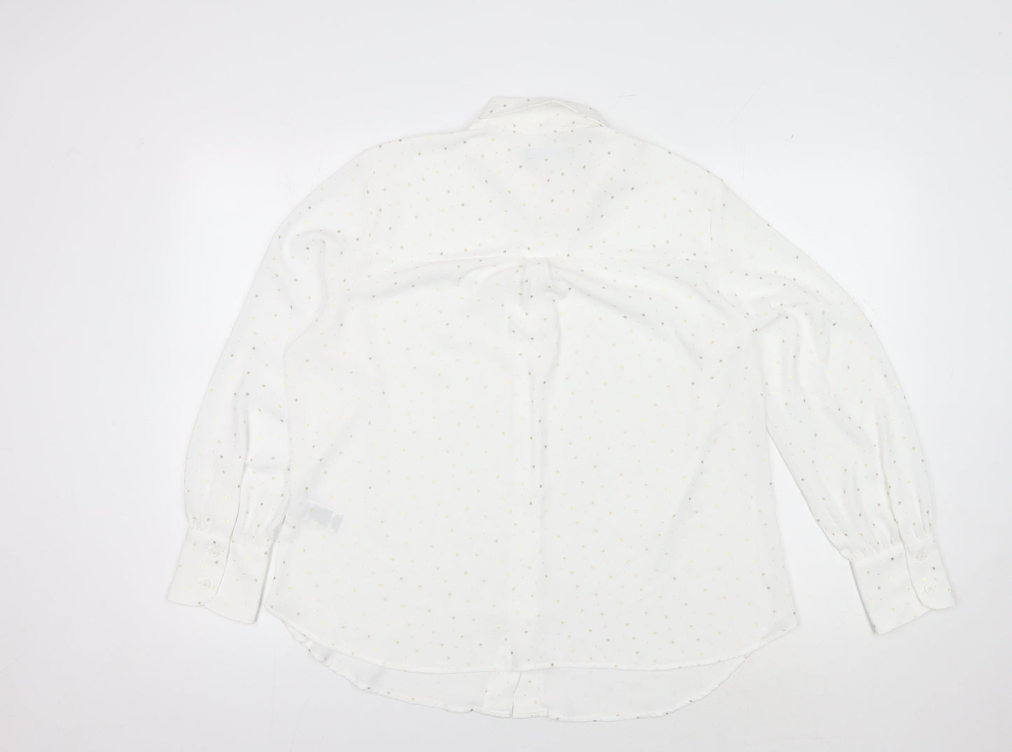 Womens UK Size 14 Marks and Spencer White Basic Button-Up