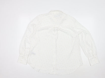 Womens UK Size 14 Marks and Spencer White Basic Button-Up