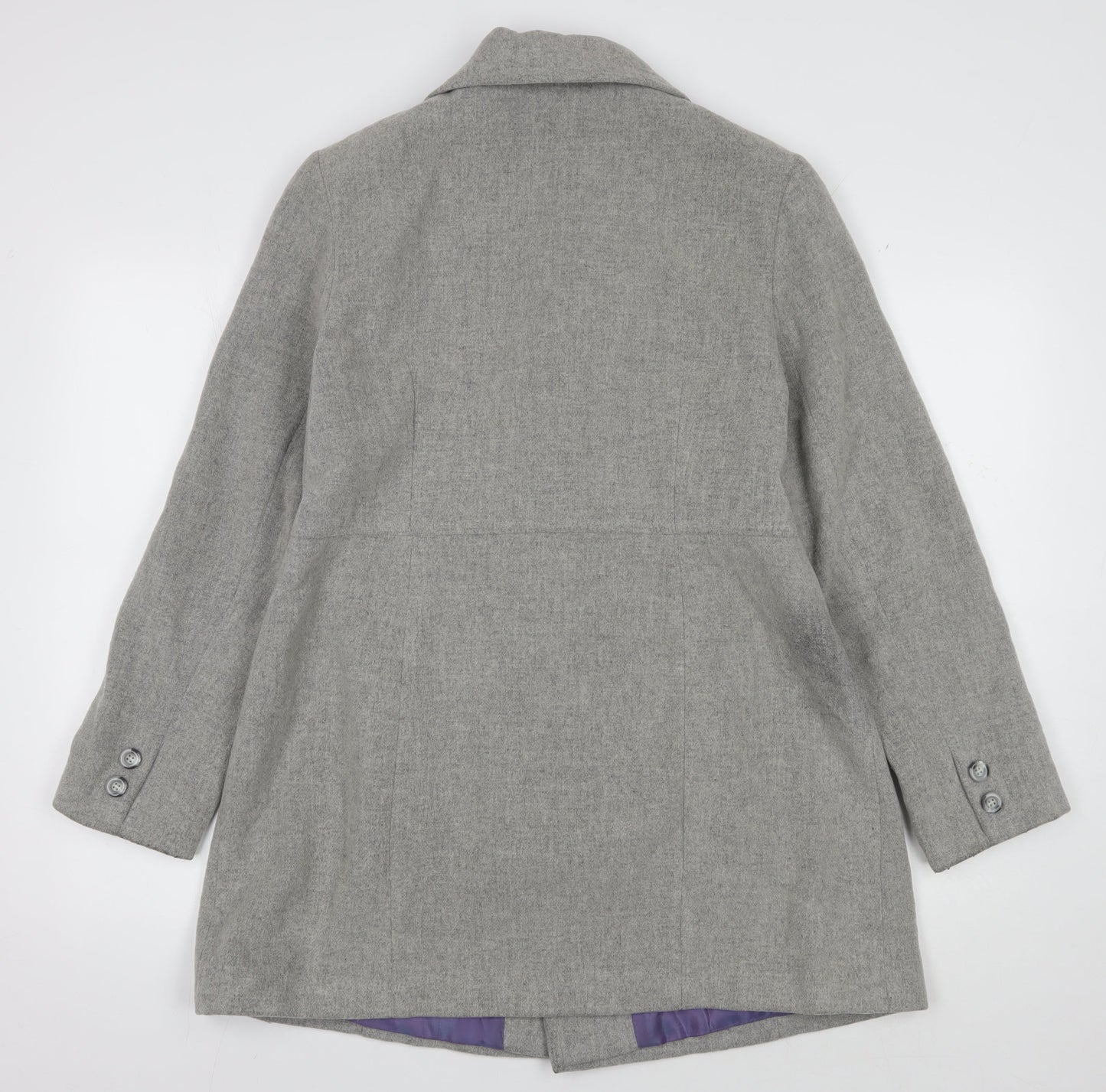 Jane Norman Grey Wool Mid-Length Coat Women UK 12