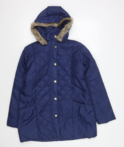 Womens UK Size S Anne de Lançay Blue Puffer Jacket