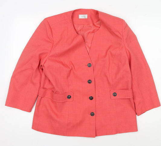 Classics Women's Pink Blazer, Size 16, Single-Breasted