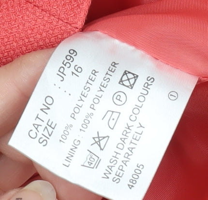 Classics Women's Pink Blazer, Size 16, Single-Breasted