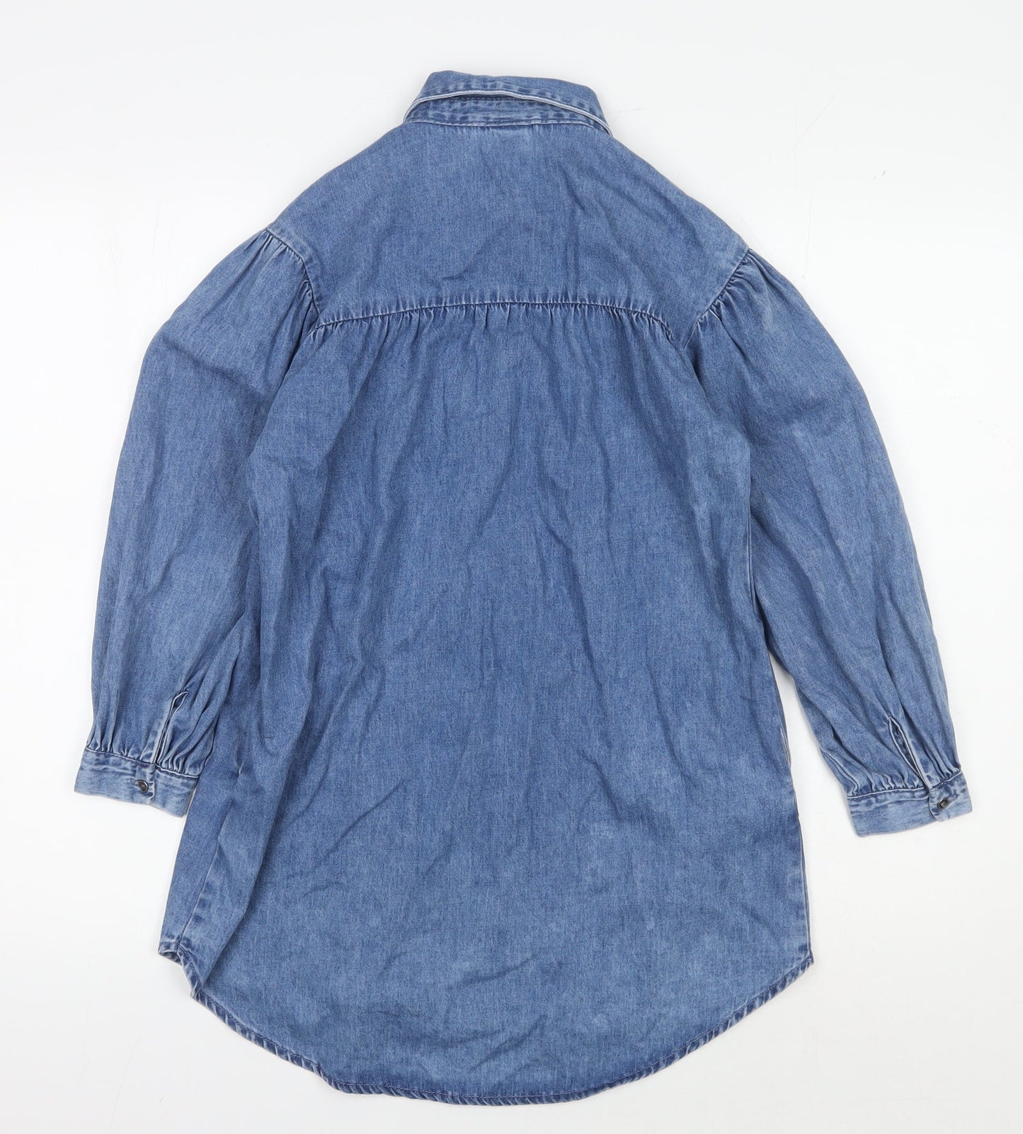 Next Blue Button-Up Collared Shirt for Girls, Size 9 Years