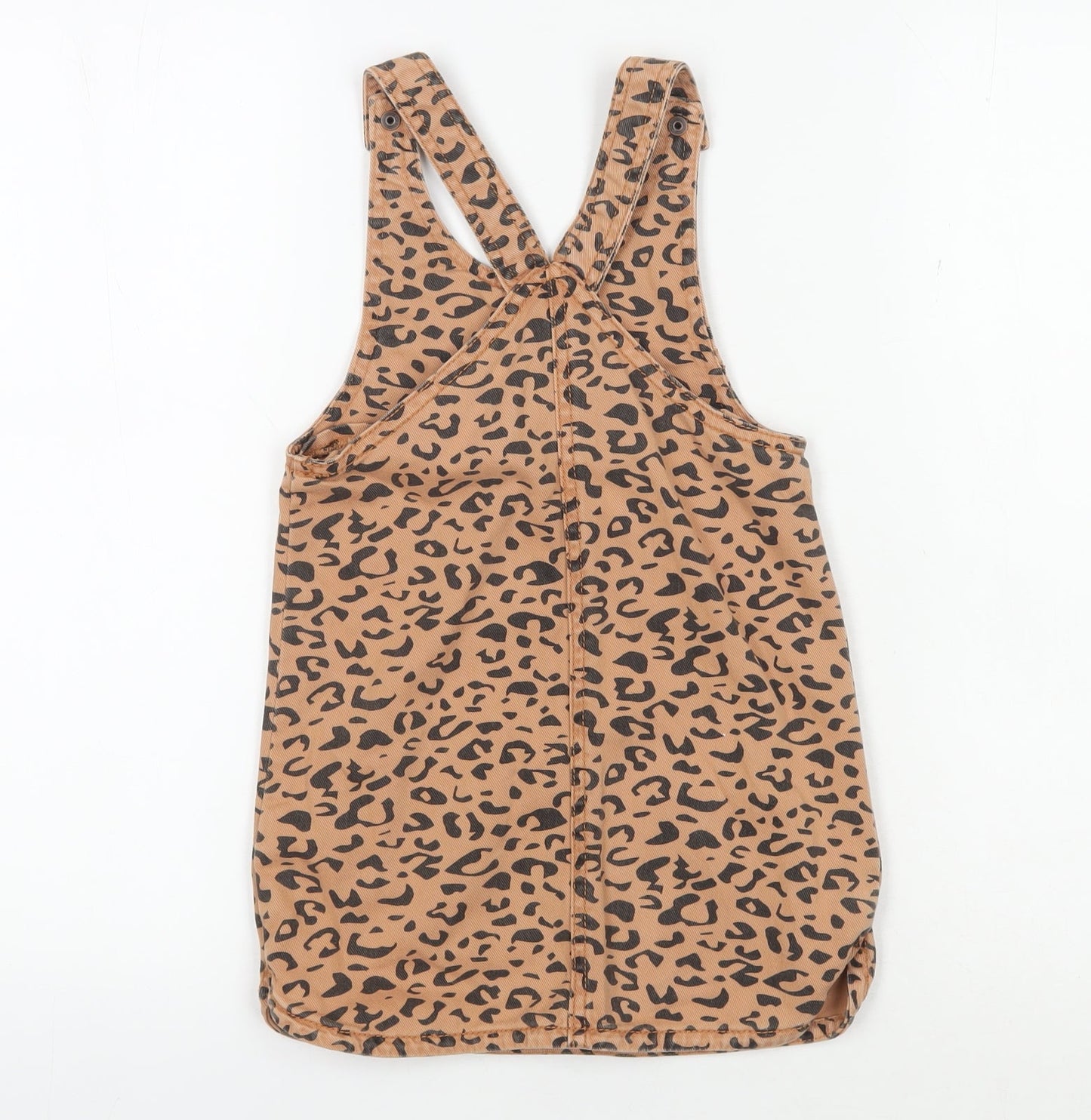 Next Girls Brown Animal Print Pinafore Dress 4-5 Years