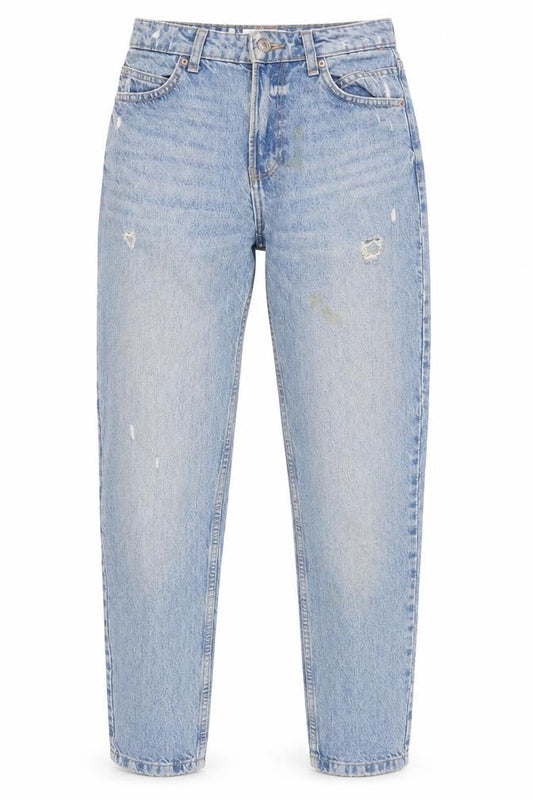 Womens UK Size 6 Bershka Relaxed Fit Mom Blue Jeans