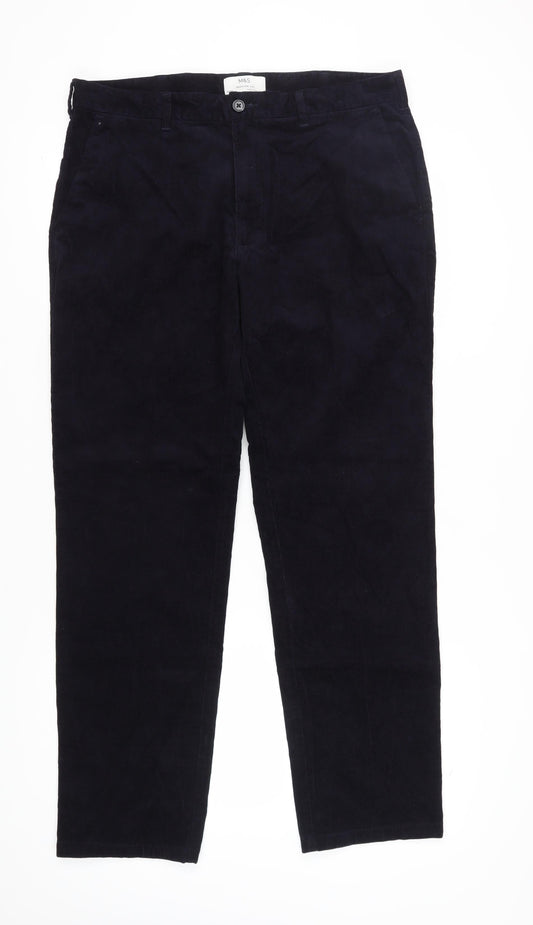 Marks and Spencer Men's Corduroy Trousers, Black, 38