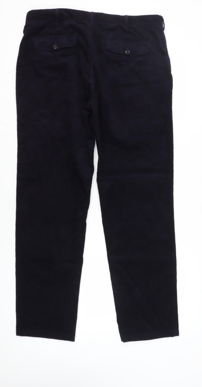 Marks and Spencer Men's Corduroy Trousers, Black, 38