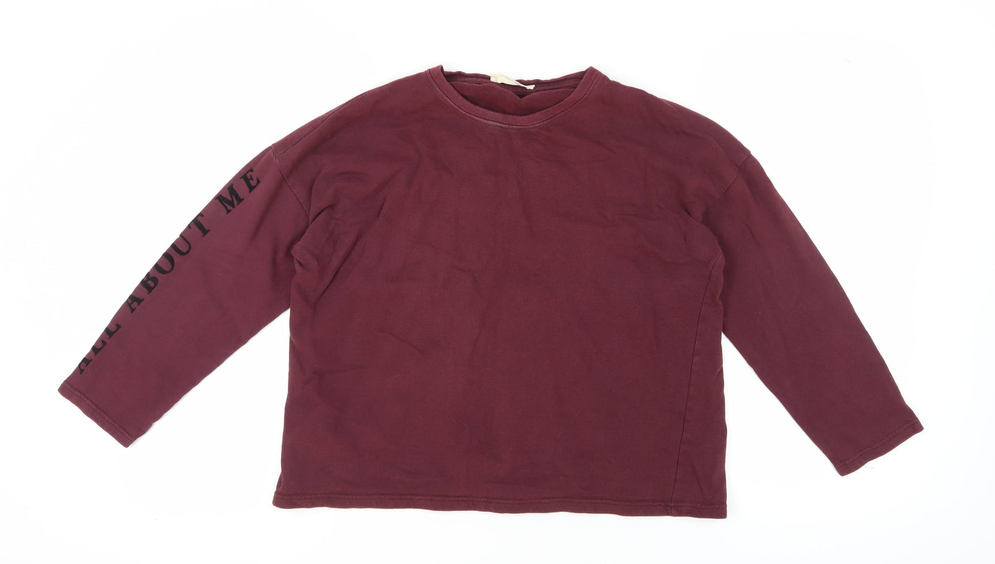Mango Women's Red Pullover Sweatshirt, Size 12