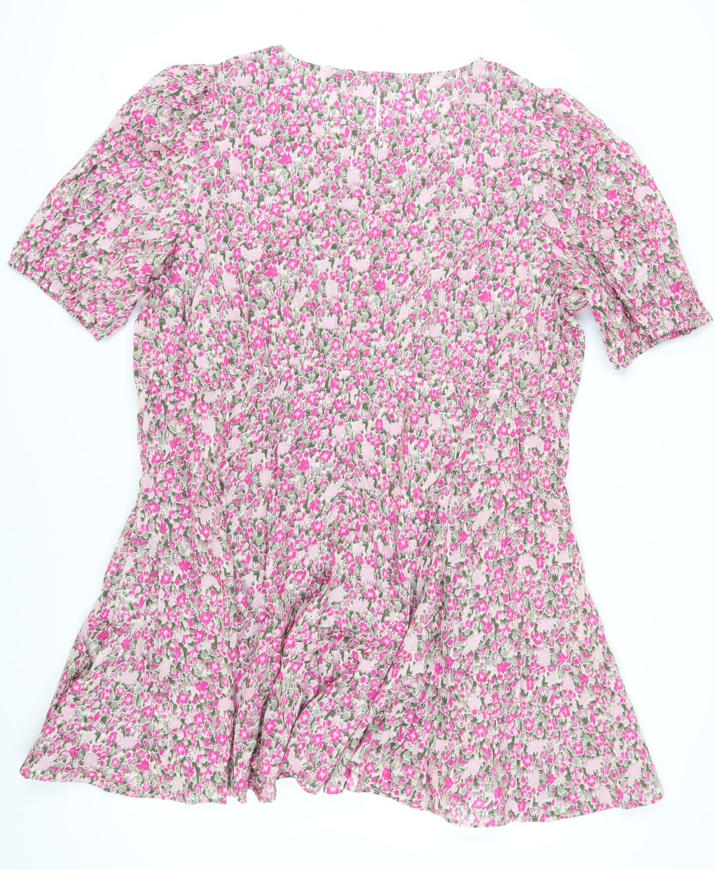 Marks and Spencer Womens Pink Floral Cotton Dress Size 24
