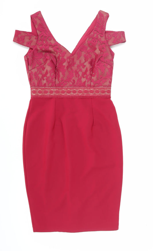 Little Mistress Women's Red Bodycon Dress Size 10