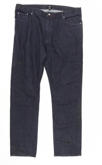 H&M Men's Black Straight Jeans, Size 40, Regular Fit