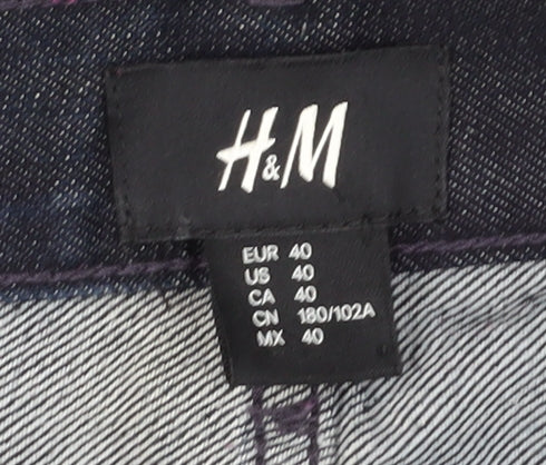 H&M Men's Black Straight Jeans, Size 40, Regular Fit