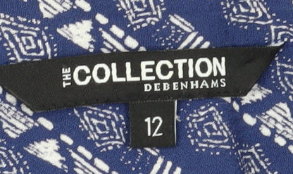 The Collection Debenhams Blue Geometric Shirt Dress Size 12