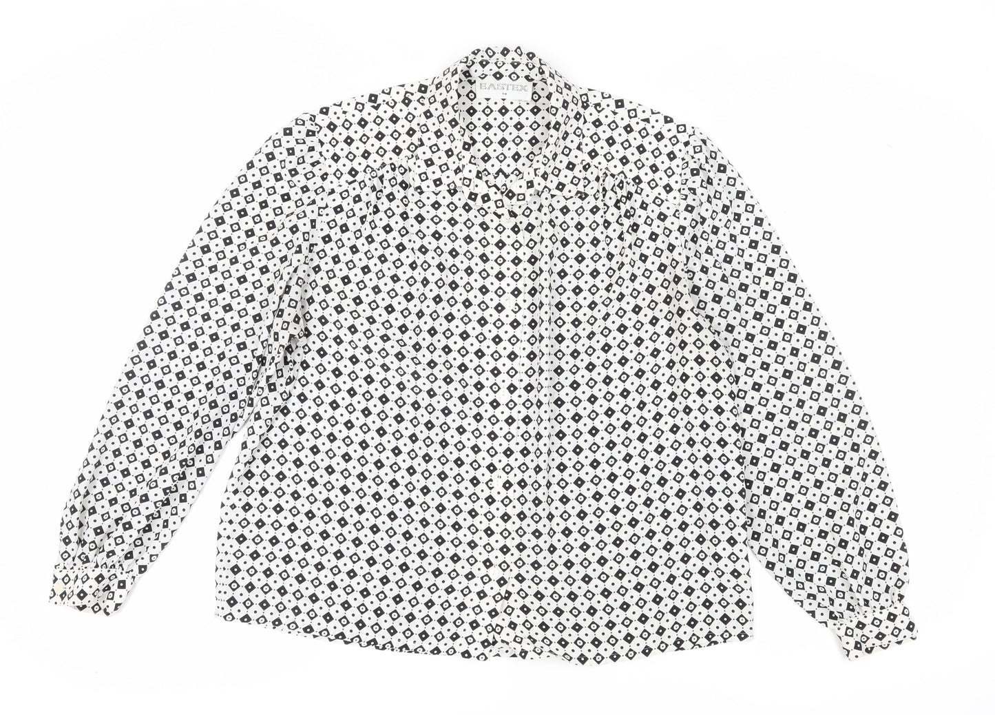 Easttex Women’s Geometric Button-Up Shirt, Size 14