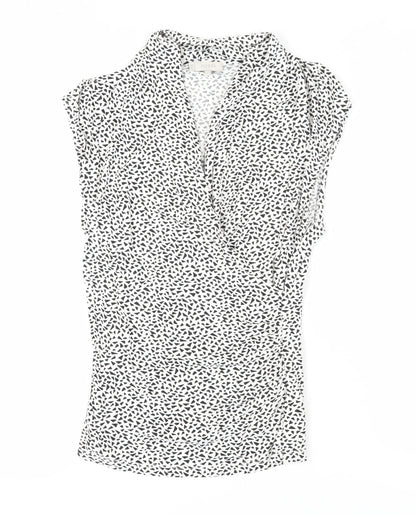 Womens UK Size M Hobbs White Wrap Blouse