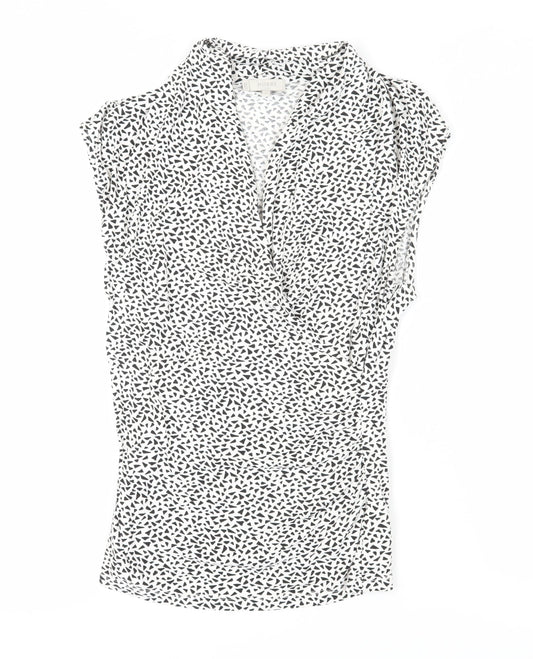 Womens UK Size M Hobbs White Wrap Blouse