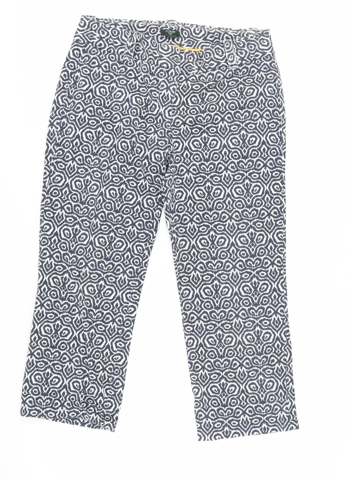 J.Crew Women's Blue Geometric Stretch Trousers
