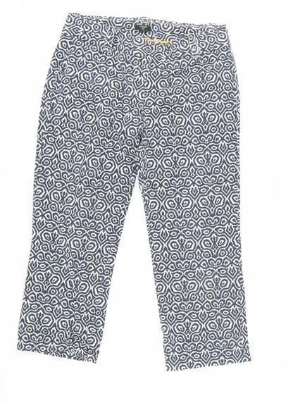 J.Crew Women's Blue Geometric Stretch Trousers