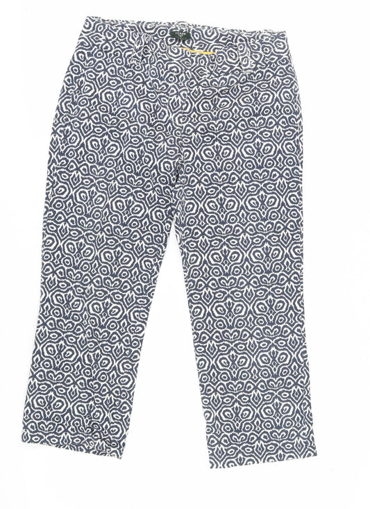 J.Crew Women's Blue Geometric Stretch Trousers