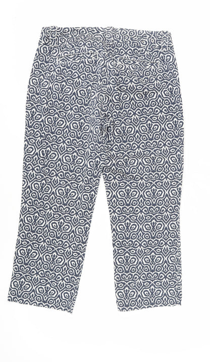 J.Crew Women's Blue Geometric Stretch Trousers