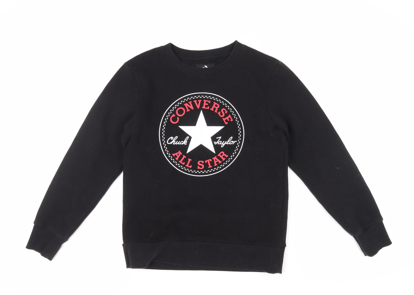 Converse Boys Black Pullover Sweatshirt Logo Design 10-12 Years