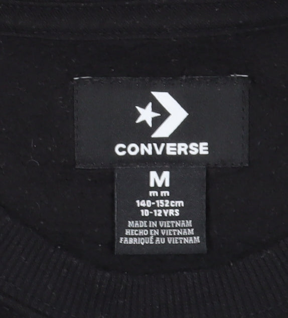 Converse Boys Black Pullover Sweatshirt Logo Design 10-12 Years