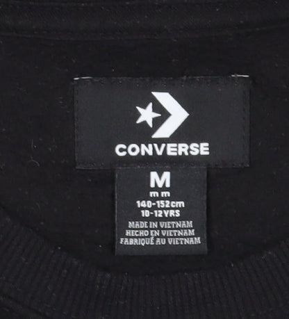 Converse Boys Black Pullover Sweatshirt Logo Design 10-12 Years