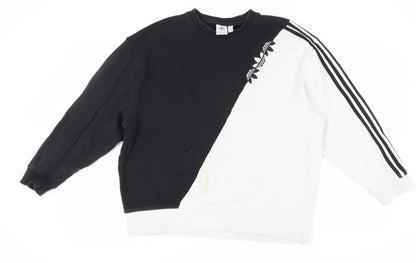 Adidas Unisex Black & White Sweater, Size 10, Colourblock Casual