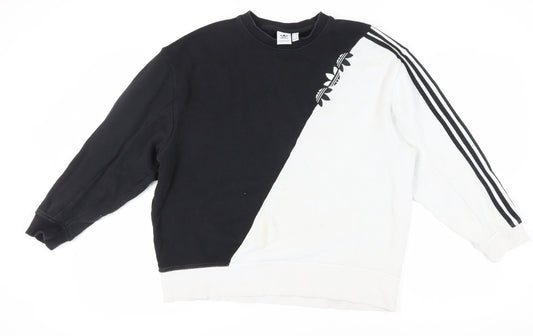 Adidas Unisex Black & White Sweater, Size 10, Colourblock Casual