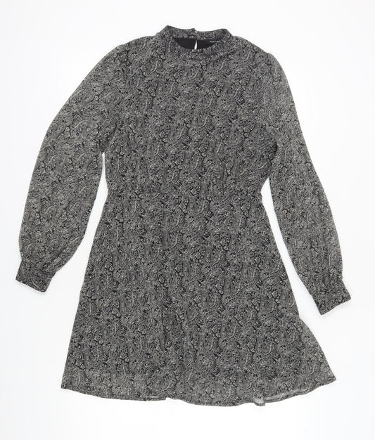 New Look Women's Grey Paisley Shift Dress, Size 12
