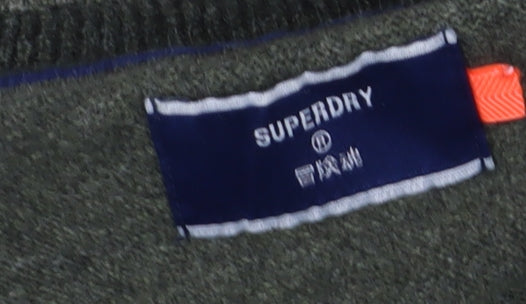 Superdry Men’s Green V-Neck Pullover Jumper - Size L