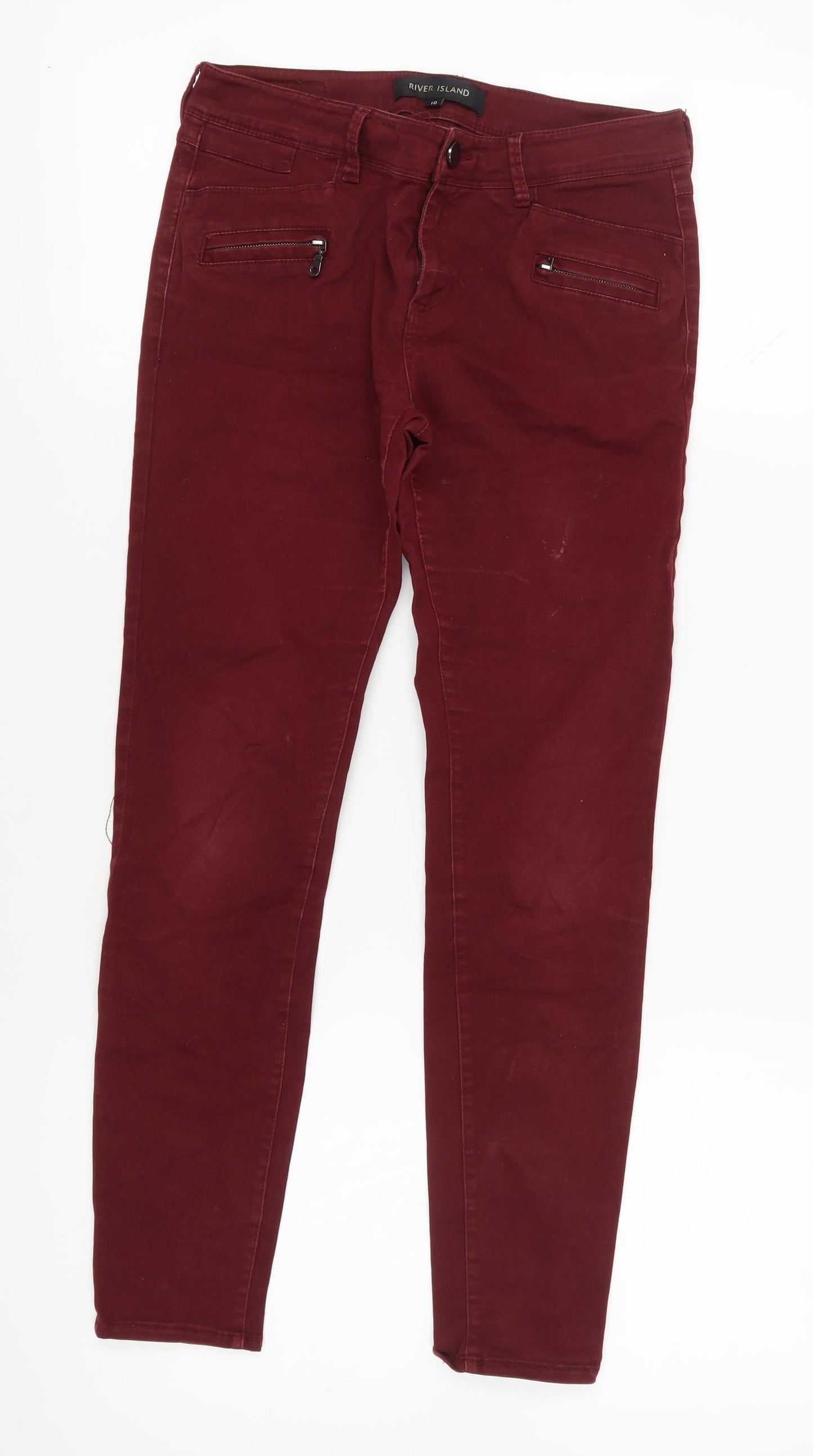 River Island Women's Red Slim Jeans Size 10