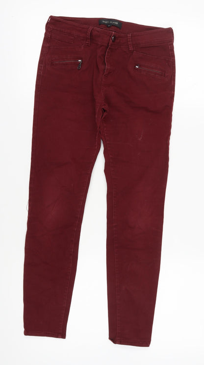 River Island Women's Red Slim Jeans Size 10