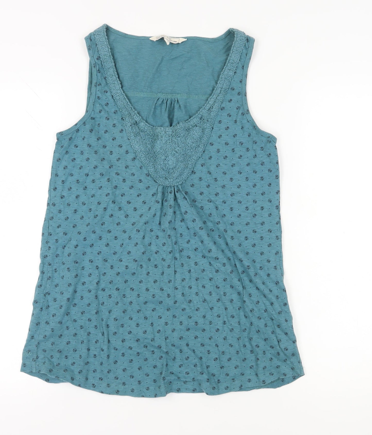 Womens UK Size 10 Fat Face Blue Basic Tank