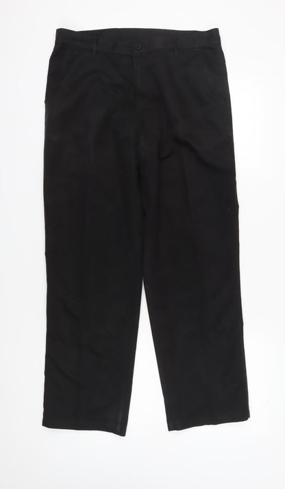 Dunlop Men's Black Regular Fit Trousers, Size 36