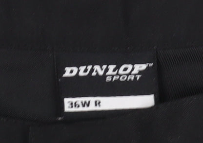 Dunlop Men's Black Regular Fit Trousers, Size 36