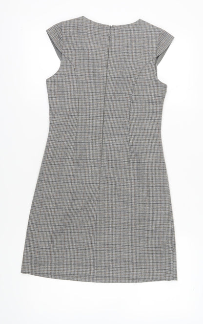 Next Women's Grey Check Shift Dress, Size 8