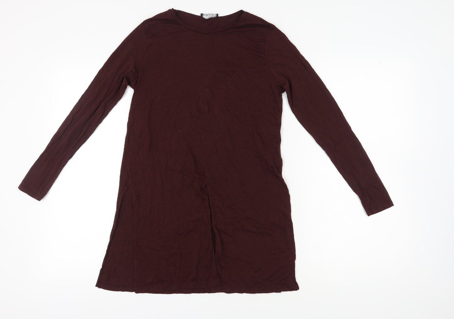 Womens UK Size M Zara Brown Tunic T-Shirt