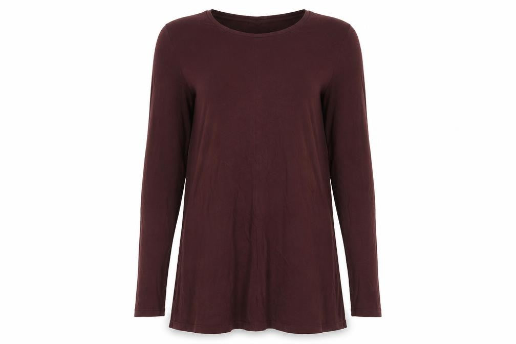 Womens UK Size M Zara Brown Tunic T-Shirt