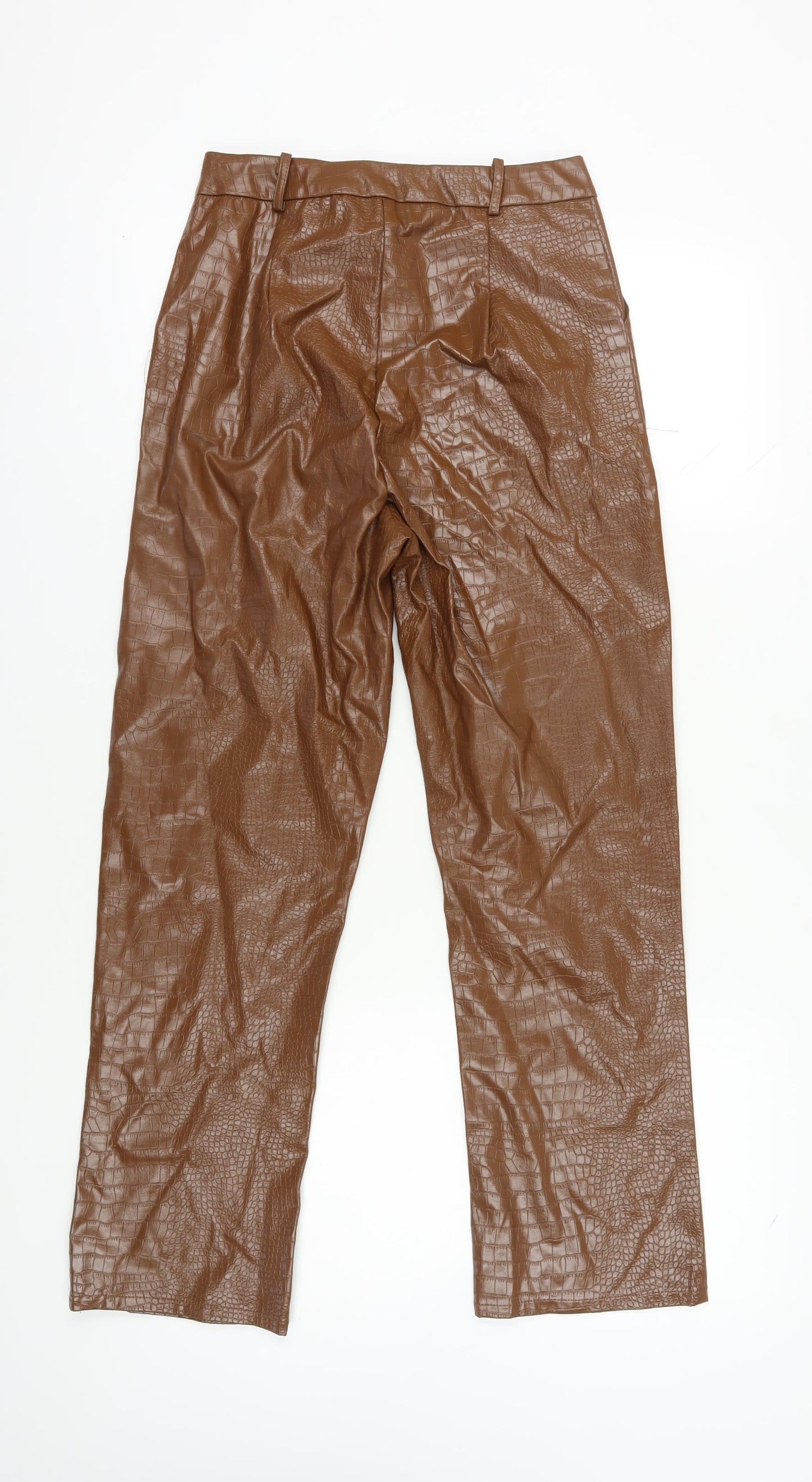 Womens UK Size 10 PRETTYLITTLETHING Classic Fit CasualParty/Cocktail Brown Trous