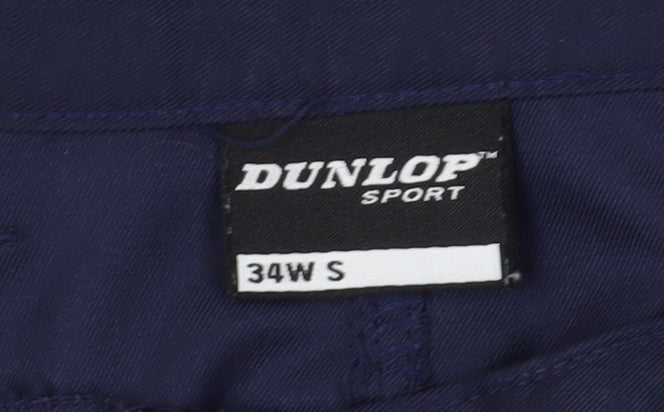 Dunlop Men's Blue Chino Trousers, Size S, 34 in Waist
