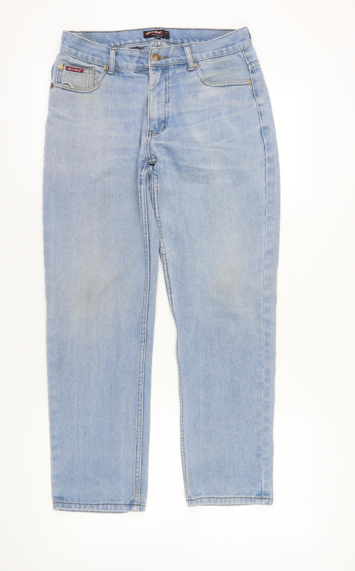 Life & Glory Men's Blue Straight Jeans 34 Light Wash