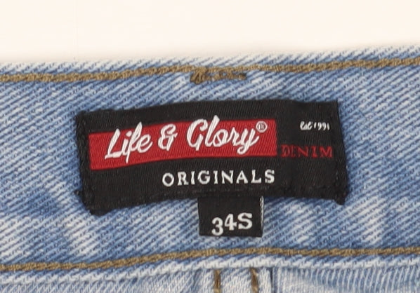 Life & Glory Men's Blue Straight Jeans 34 Light Wash