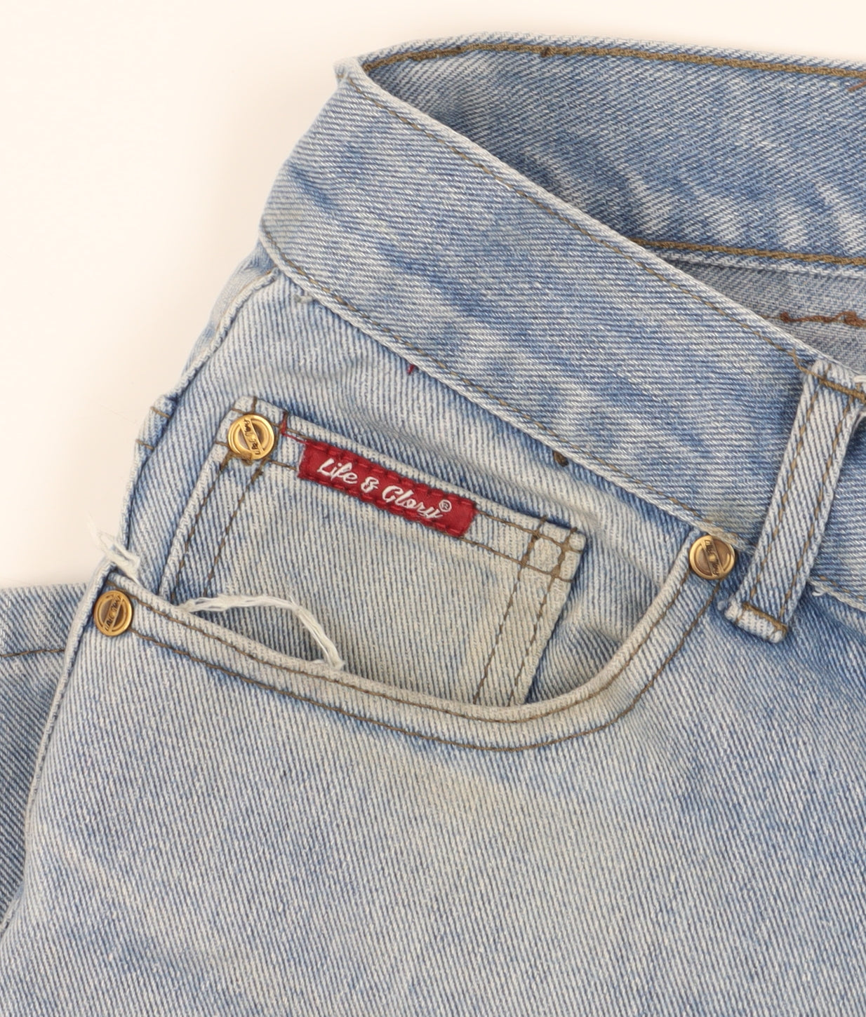 Life & Glory Men's Blue Straight Jeans 34 Light Wash