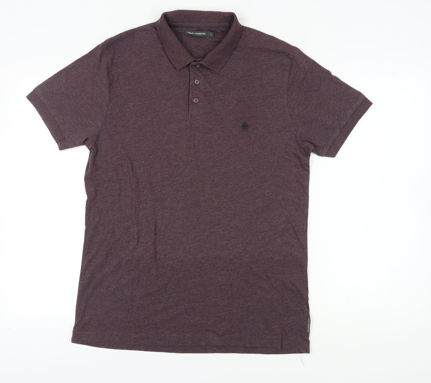 French Connection Men's Purple Polo Shirt L