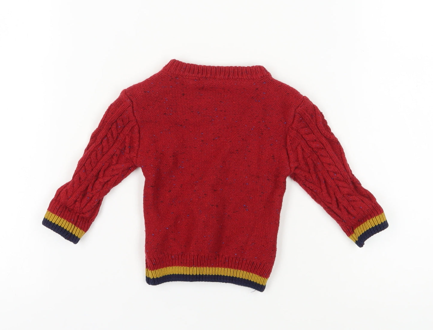Next Unisex Red Cable Knit Jumper, 3-6 Months, Wool Blend Pullover